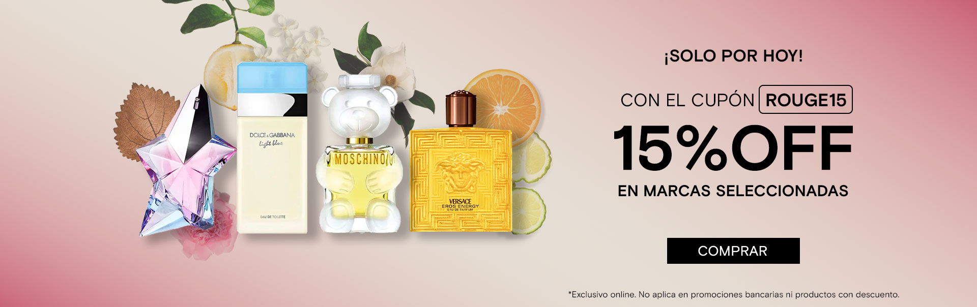 15%off en seleccionados con el cupon ROUGE15
