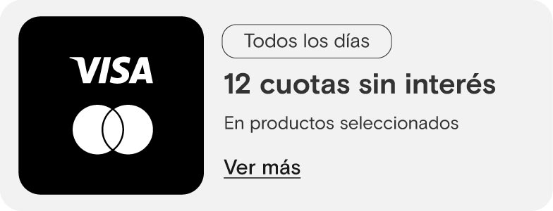 Visa y Master | 12 cuotas sin interés en seleccionados