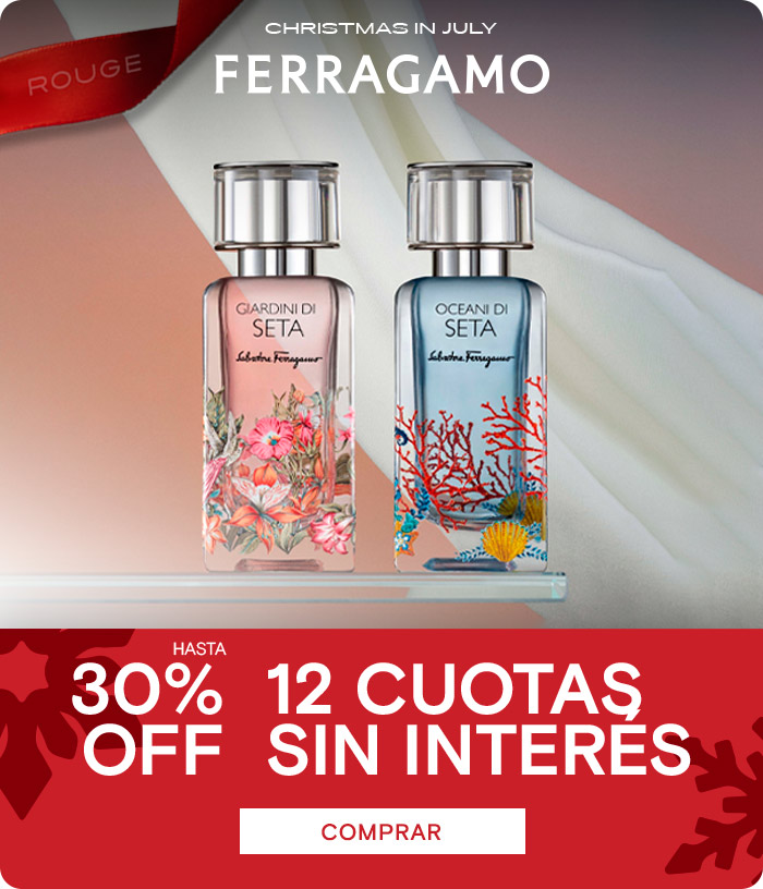 Perfumerías Rouge | Christmas in July | Ferragamo | hasta 30% off en seleccionados + 12 cuotas sin interés