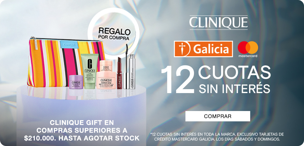Perfumerías Rouge | Clinique | 12 cuotas sin interés Galicia Mastercard