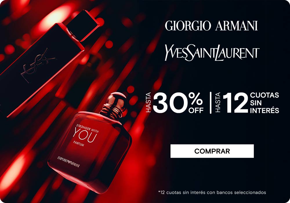 Perfumerías Rouge |  ARMANI YSL HASTA HASTA 30%  | HASTA 12 CUOTAS SIN INTERÉS. Legal: 12 cuotas sin interés con bancos seleccionados