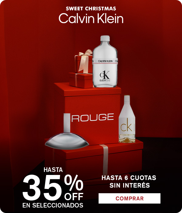 Calvin Klein hasta 35%off + hasta 6 cuotas sin interes