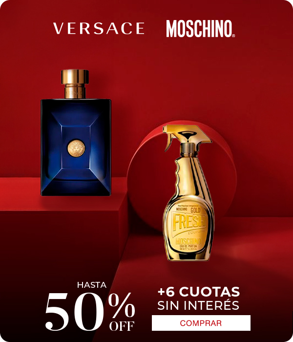 Versace + moschino hasta 50%off + 6 cuotas sin interés