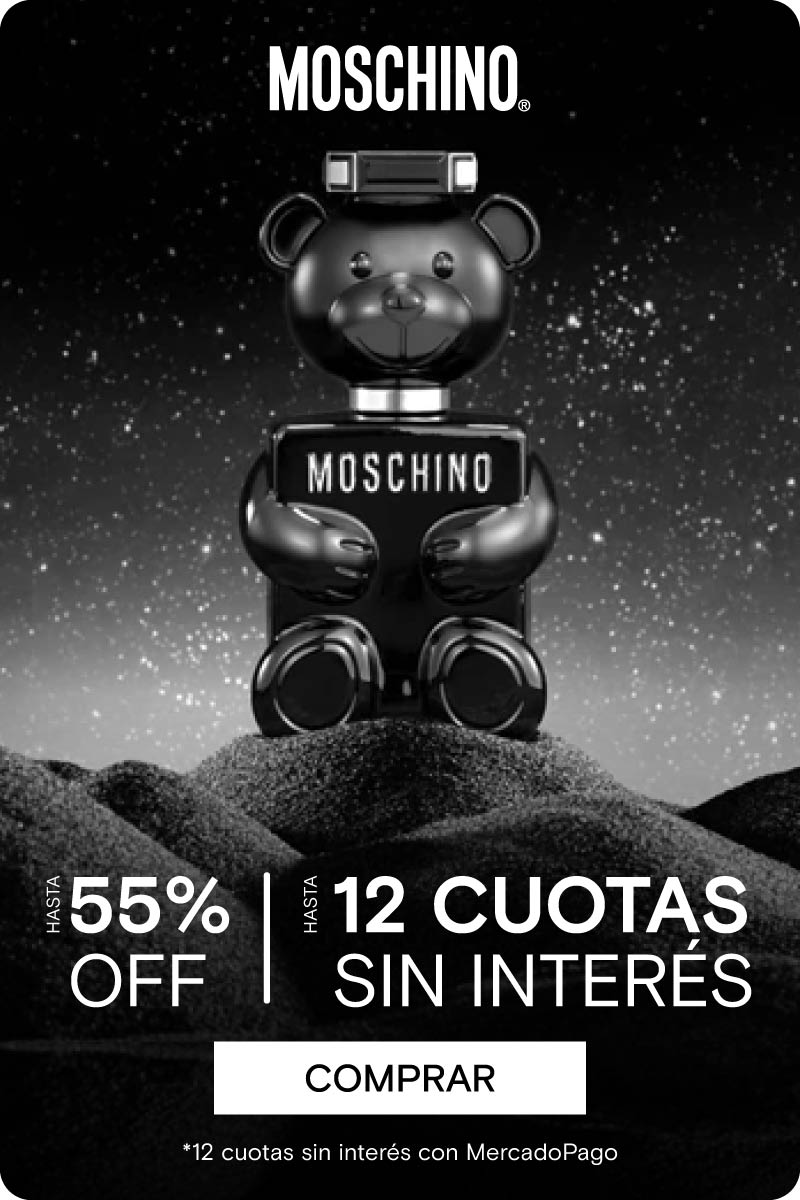MOSCHINO HASTA 55% | HASTA 12 CUOTAS SIN INTERÉS.Legal: 12 cuotas sin interés con MercadoPago