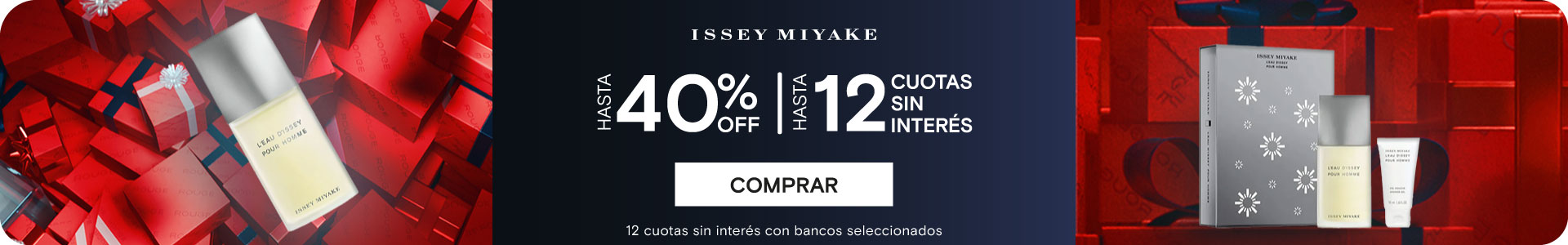 Perfumerías Rouge |ISSEY MIYAKE  HASTA 40%  | HASTA 12 CUOTAS SIN INTERÉS. Legal: 12 cuotas sin interés con bancos seleccionados
