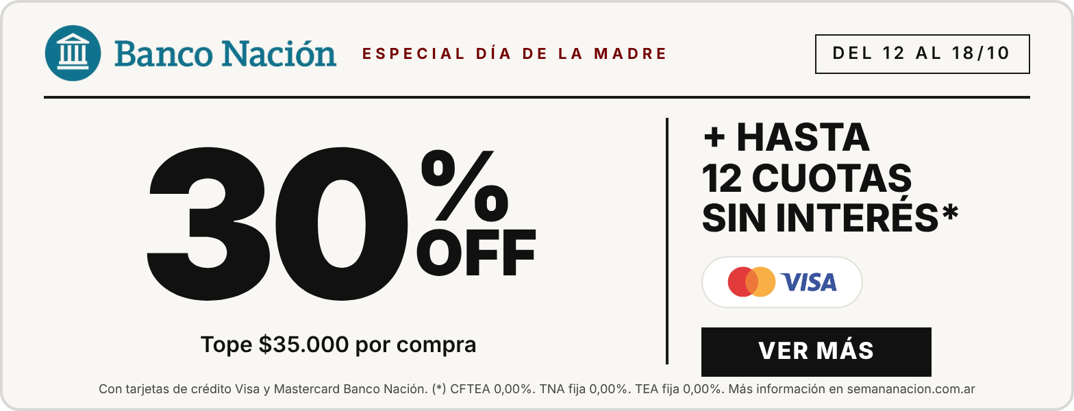 Hasta 30% + 12 csi con banco nacion
