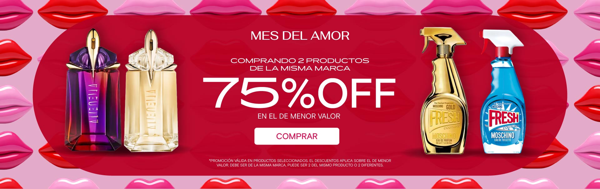 Perfumerías Rouge | COMPRANDO 2 PRODUCTOS DE LA MISMA MARCA 75%OFF EN EL DE MENOR VALOR