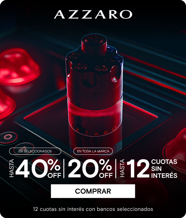 AZZARO  HASTA 40%  20% en toda la marca | HASTA 12 CUOTAS SIN INTERÉS. Legal: 12 cuotas sin interés con bancos seleccionados